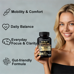 Suplementos de Cúrcuma e Alho 4 em 1 com BioPerine 2360mg Cápsulas de Raiz de Cúrcuma e Gengibre com Alho 120 Cápsulas - Product Image 3