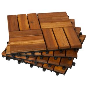 Suelo de Patio de madera de Acacia antideslizante impermeable moderno fácil de hacer clic adoquines de 6 listones para azulejos de cubierta de madera lisa interior/exterior - Product Image 1