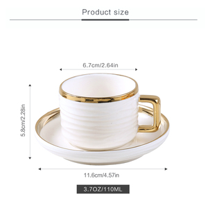 고급 모던 디자인 라이트 커피 컵 금도금 세라믹 여행 머그 <span class=keywords><strong>110ml</strong></span> 홈 파티를위한 도자기 물 컵 지속 가능 - Product Image 3