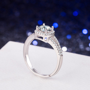 宝石珠宝戒指925纯银大方形3A锆石宝石结婚戒指 - Product Image 2