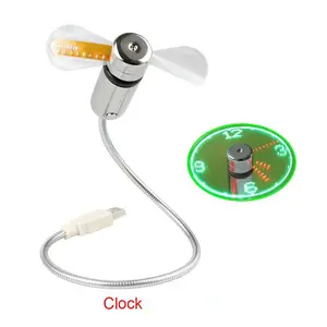 Mini USB LED Uhr Temperatur anzeige Sommer kühl ventilator Echtzeit Silent Desktop Fan für Home Table