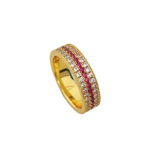 Bague d'hiver vintage de luxe haut de gamme, style rétro français, en cuivre électroplaqué, sertie de rubis rouges - Product Image 5