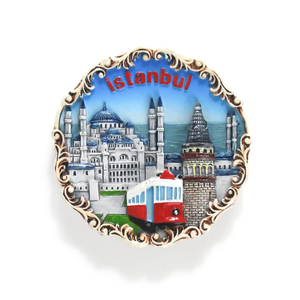 Imán de nevera de resina 3D para regalo turístico, <span class=keywords><strong>Estambul</strong></span>, Turquía, ciudad pintada a mano, recuerdo, imán de nevera personalizado - Product Image 1