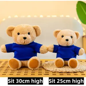 Songshan Toys Cheap Promotional Gifts White Black Shirt Custom Cute Stuffed Animal Custom Logo Plush Teddy Bear With T-shirt