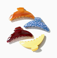 Pince à cheveux requin courbée en acétate, faite à la main, mignonne et élégante – Accessoire de coiffure indispensable pour le quotidien
