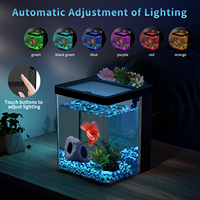 Petit aquarium pour poissons, kit de 1,5 gallon, aquarium pour betta avec pompe à eau silencieuse, filtre, lumière LED, bol à poissons