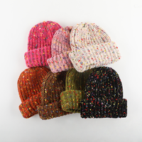 Fabricante de Gorros, Gorro de Punto Personalizado con Confeti de Colores, Gorro de Invierno de Poliéster y Spandex, Gorro de Punto Cepillado