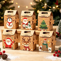 Boîtes à bonbons en carton pliables et recyclables avec motif jungle mignon, avec poignée, pour les cadeaux de fête de naissance ou d'anniversaire, emballage cadeau