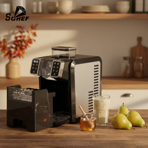 Máquina de Hielo y Batidos 2 en 1 SOHEF, Totalmente Automática, con Enfriamiento Rápido de Acero Inoxidable para Uso Doméstico - Product Image 1