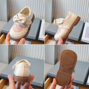 Nouvelles chaussures décontractées pour filles en cuir PU à semelle souple avec nœud en forme de cœur, collection printemps-automne - Product Image 4