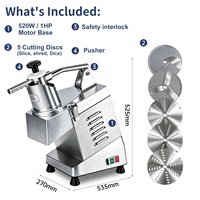 Welldone Multifunctionele Elektrische Groente- en Fruitsnijder, -rasp en -aardappelhakker, Commerciële Maïssnijder, 220V Motor, 500KG/H, Aanbieding