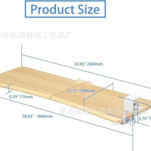 Plateau de clavier en bois, support coulissant dissimulé pour clavier et souris, en bois massif, largeur 38 pouces - Product Image 5