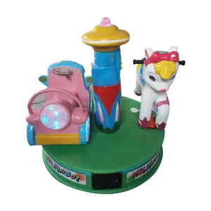 Sıcak satış mutlu çocukluk 2 oyuncu Mini atlıkarınca Amusementi Kiddie sürmek oyun makinesi