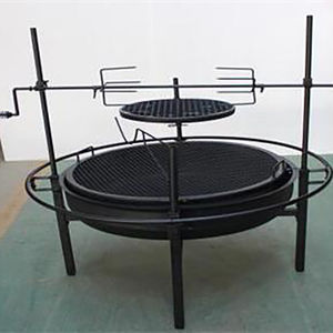 Grand gril de barbecue en acier au fer sans fumée avec chariot pliable Caractéristiques autoportantes pour le camping à la maison pour rôtir les réunions de famille - Product Image 1