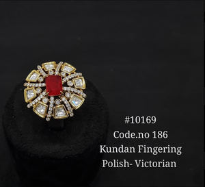 Kundan Fingering Style Kundan <b>Accessories</b> Victorian Plated Kundan Fingering Jewelry Making Decorative Craft Components - Product Image 5