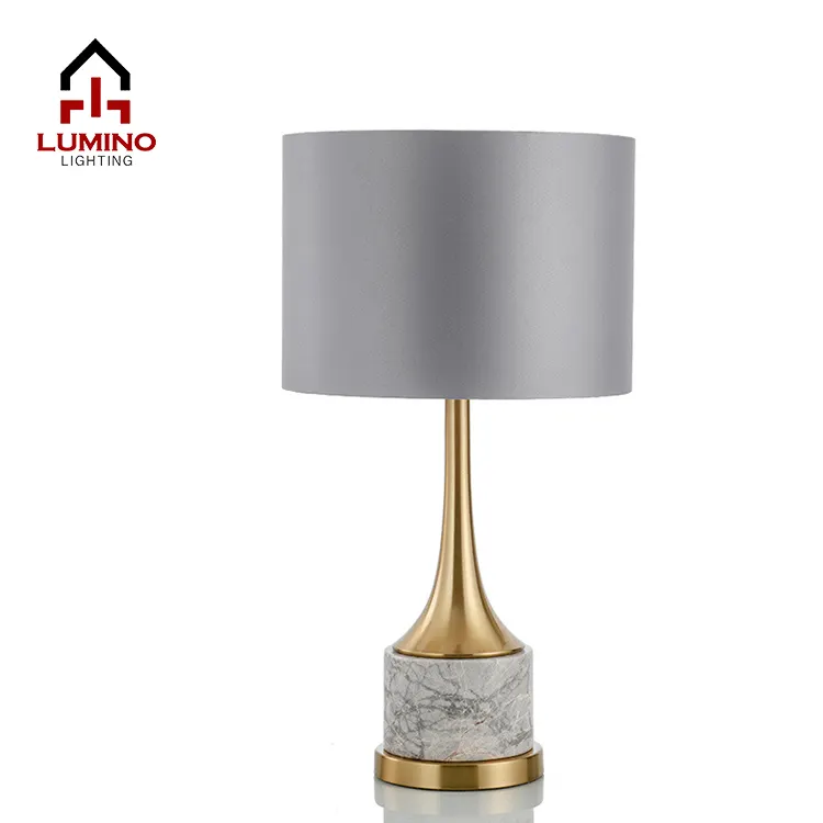 Creative Metal Marble Table Lamp Living Room Bedroom Study Bedside Lamp Post Modern Light Luxury Table Lamp
