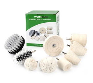 Roues de polissage chromées pour <span class=keywords><strong>perceuse</strong></span>, y compris des tampons de polissage en tissu, <span class=keywords><strong>brosse</strong></span> de polissage pour aluminium, voiture - Product Image 1