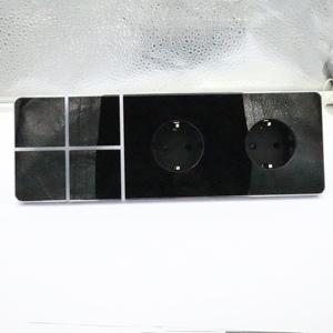 BS Anh Ấn Độ tiêu chuẩn màu đen tường chuyển đổi ổ cắm đầy đủ Kính 10A cắm ổ cắm đôi ổ cắm sạc chất lượng tốt phổ ổ cắm - Product Image 2