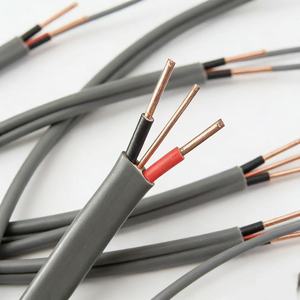 Câbles électriques isolés en PVC plat, conducteurs en cuivre toronné double, 2x1,5+1,0mm, 300/500V, blindés, noir/gris, modèle BVVB+E - Product Image 4