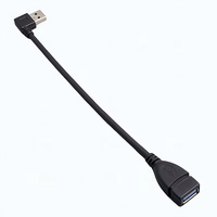 Cable Adaptador de Extensión USB 3.0 a Macho a Hembra, Flexible, Compacto, con Conector en Ángulo Recto de 90 Grados