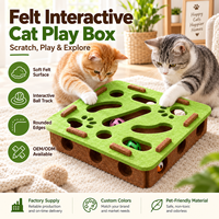 Jouet interactif en feutre OEM en gros pour chat, boîte de jeu puzzle avec circuit de balles, jouet d'enrichissement pour chat d'intérieur, couleur et emballage personnalisés avec logo