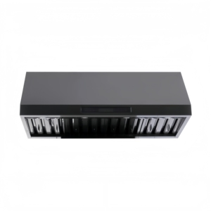 36 Inch 1000m/hr Electric Hood Baffle for Kitchen Hotel Use Remote Control 2 LED <b>Lights</b> Wall-Mounted Black Stainless Steel - Product Image 1