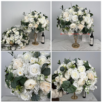 Meilleures ventes DKB - Arrangements de roses en soie réalistes de 80 cm, rouge, rose, blanc, fleurs artificielles en boule pour diverses décorations de scènes