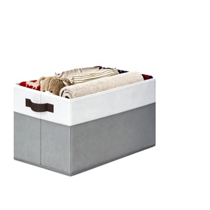 Grands paniers de rangement pour étagères, paniers décoratifs pliables, organiseurs de placard en tissu et bacs de rangement avec poignées - Product Image 1