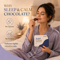 Tablettes de chocolat Sommeil et Calme : Glycinate de magnésium, L-Théanine, Camomille, GABA, Mélisse – Soulagement du stress et confort pré-sommeil