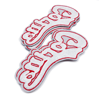 Patch en chenille personnalisé découpé au laser, patch en tissu chenille brodé à coudre sur les vêtements