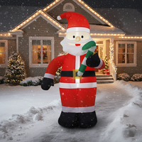 Père Noël gonflable en plastique de 1,20 m avec bonbons et lumières LED pour décoration de jardin