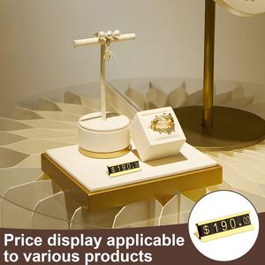 Espositore per Cartellini Prezzi Regolabile con Base in Alluminio Nero/Oro, Superficie Non Rivestita per Negozi di Gioielli, Supermercati, Panetterie - Product Image 4