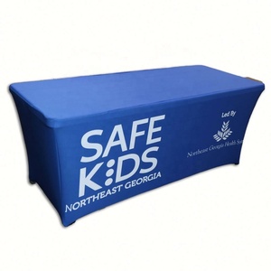 Mantel elástico estampado cuadrado personalizado, mantel impermeable de poliéster de dibujos animados para eventos de ferias comerciales - Product Image 3