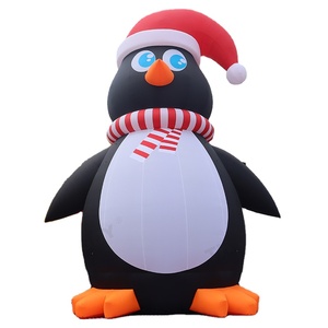 <span class=keywords><strong>Pingouin</strong></span> de Noël géant <span class=keywords><strong>gonflable</strong></span> personnalisé de 8 m (26 pieds) de haut avec chapeau pour la décoration extérieure de Noël - Product Image 1