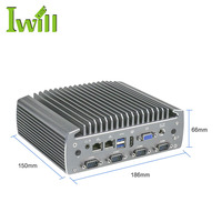 Ordinateur intégré industriel bon marché 6e génération Core I5 6200u sans ventilateur avec 2 ports LAN et 6 ports série en stock