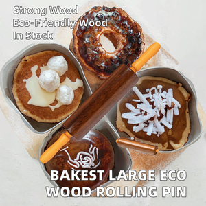 Bakest Traditional Commercial Large Eco-Friendly Stocked Wooden <b>Rolling</b> <b>Pin</b> Natural Merbau Intsia Bijuga Wood Pattern Tree - Product Image 2