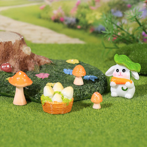 Ornement miniature en forme de lapin et de champignon en résine, décoration de jardin, accessoire de table, intérieur/extérieur - Product Image 2