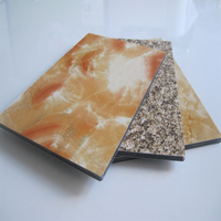 Panneau de revêtement mural extérieur 4x8, panneau composite en aluminium, panneau composite en aluminium (ACP) 4 mm PVDF, pierre marbrée