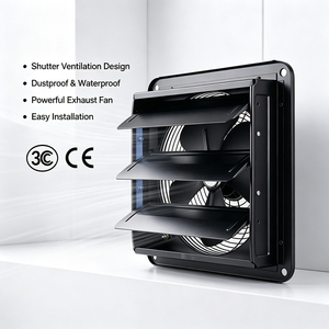 Ventilador Extractor de Cocina de 12 Pulgadas con Rejilla Negra, Silencioso <span class=keywords><strong>y</strong></span> <span class=keywords><strong>Potente</strong></span>, para Ventana, <span class=keywords><strong>Campana</strong></span> <span class=keywords><strong>Extractora</strong></span> Doméstica - Product Image 1