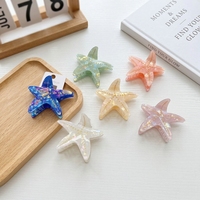 En gros, Pinces à cheveux de 7 cm, style marin, mignonnes, avec logo personnalisé, en forme d'étoile de mer, accessoire capillaire, pince requin pour filles