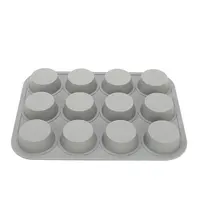 Material de grau alimentício perfeito, 12 copos assar silicone mini panela de muffin