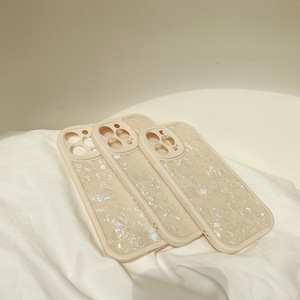 Funda para Teléfono con Textura de Concha Iridiscente para iPhone 17 16 15 14 13 12 11 Pro Max, Antigolpes, Minimalista, Suave - Product Image 3