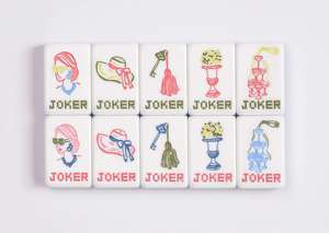 Elegantes Fichas de Mahjong Americanas Azules, 160 Piezas, Acrílicas, Pintadas a Mano, para Interiores, Regalo para Niños y Adultos, Ecológicas, Duraderas, Miss Darling - Product Image 5