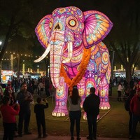 Decoración Interactiva de Faroles para Parques de Atracciones, para el Día de Muertos en México, Uso Interior/Exterior, Espectáculo de Luces para Parques Temáticos