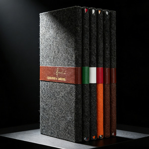 Agenda Ecológica Personalizada de Tapa Blanda de Fieltro y Cuero PU, Cosida, 160 Páginas, para la Escuela, Oficina, Reuniones, Diario - Product Image 2