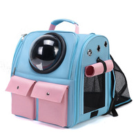 Sac à dos pour animaux de compagnie en polyester respirant, grande capacité, portable, avec fermeture éclair carrée, style capsule spatiale, pour les sorties