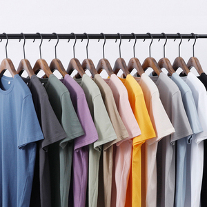 Áo thun mùa hè chất liệu 100% cotton, màu trơn, không xù, cổ tròn, tay ngắn, unisex, hàng mới. - Product Image 1