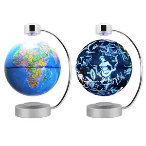 Floating Globe 8 Inches Levitating Globes with 6pcs Colorful LED Light Educational Home Office Desk Decoration Explore World