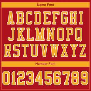 Custom Red <b>Gold</b>-White Classic Style Mesh Authentic Football Jersey - Product Image 3