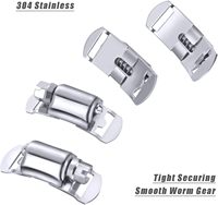 Kit d'assortiment de colliers de serrage à vis sans fin en acier inoxydable, sangle de 12 pieds à découper sur mesure + 8 attaches, grands colliers de serrage réglables